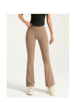 Pantalones de yoga acampanados de cintura alta con levantamiento de glúteos, leggings deportivos transpirables sin costuras para fiesta desnuda - details 10