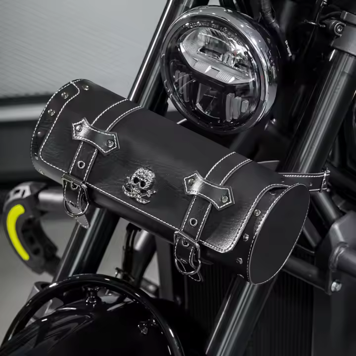 Nuevo punk retro locomotora remolque motocicleta conducción al aire libre vehículo eléctrico PU dispositivo colgante bolsa - 1