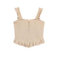 Top de Tirantes con Hombro Ancho Diseño Único de Cierre Lateral Material de Poliéster - details 1