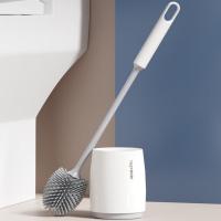 Cepillo De Inodoro De Silicona 1 Set Herramienta De Limpieza Rápida Accesorios De Baño Cepillo De Limpieza Montado En La Pared O Soportado En El Suelo - details 3