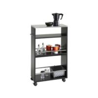 Mueble Auxiliar de Cocina con Ruedas, Mueble Microondas, Armario con 1 Cajón y 2 Puertas, Acabado en Blanco Artik y Cemento, Medidas: 59 cm (Ancho) x 92 cm (Alto) x 40 cm (Fondo) - details 11