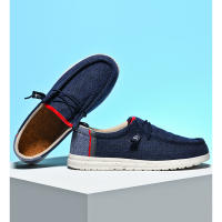Zapatos náuticos informales para hombre, mocasines de lona de alta calidad, cómodos, con punta redondeada, color azul - details 18