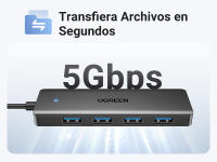 UGREEN Hub USB 3.0 con adaptador de 4 puertos Thief multipuerto 5 Gbps de alta velocidad Compatible con MacBook Pro Air iMac Surface XPS PC portátil Disco duro teclado ratón PS5 - details 2