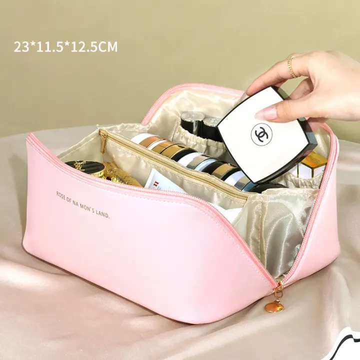 Bolsa de cosméticos de gran capacidad para mujer, bolsa de aseo impermeable, almacenamiento de maquillaje, conjunto organizador de viaje portátil - 1