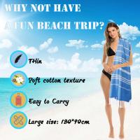 Toalla de Playa de Algodón Turco Tira a Rayas Compacta, Secado Rápido, Ligera, Absorbente, Adecuada para Viajes de Playa, Yoga, Gimnasio, Piscina - details 4