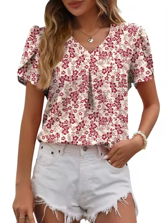 Camisa y blusa de verano para mujer, Tops femeninos Vintage sencillos y baratos con estilo, económicos con informal juvenil elegante M Xxl - 1