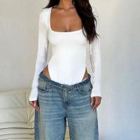 BUNO-Cuerpo liso con espalda descubierta para discoteca, lencería Sexy Y2K con cuello cuadrado y manga larga, top ajustado, monos de fantasía para discoteca de otoño - details 6