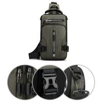 Bandolera impermeable con una correa, bolso ligero antirrobo de nailon con puerto de carga USB para senderismo - details 5