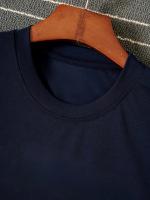 Camiseta gráfica de algodón negro para hombres - Manga corta, diseño de planeta y estrellas, impresión "Esforzándonos por la excelencia en la exploración", ropa deportiva cómoda y transpirable, 100% algodón, lavable a máquina, camiseta elegante - details 12