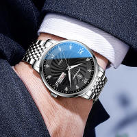 Reloj de Pulsera Luminoso Impermeable POEDAGAR Diseño de Calendario de Cuarzo con Correa de Acero Inoxidable Regalo Perfecto para Hombres, Papá, Amor Joyería de Gafas de Sol - details 5
