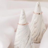 EManco-Anillo de piedra natal de acero inoxidable 316 Color dorado estilo Simple de moda para mujer regalo de fiesta y Festival - details 10