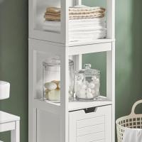 Alta Metalico Columna 3 Estantes y 2 Cajones Blanco 30 x 30 x 144 cm FRG126W - details 5