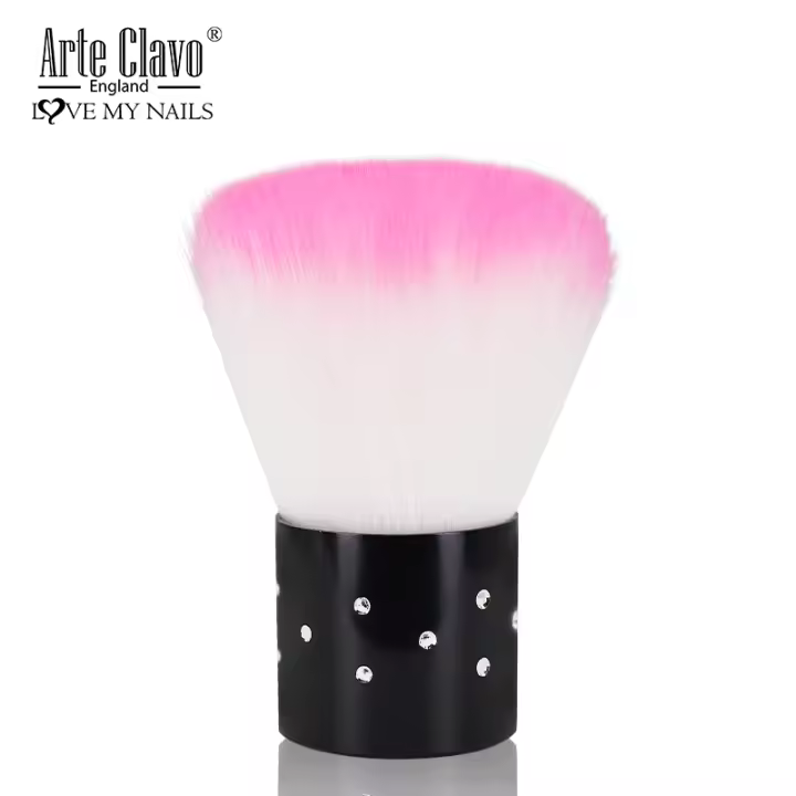Arte Clavo-cepillo de limpieza de uñas portátil, herramientas de diseño profesional para manicura, elimina el polvo, seta suave - 1