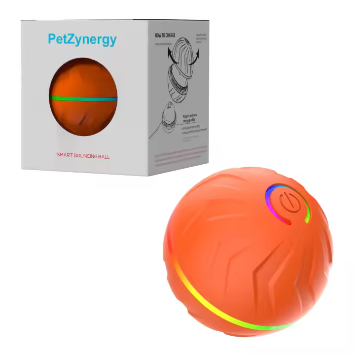 Pelota interactiva para juguetes para perros, pelotas para perros rodantes que rebote automático activadas en movimiento con luces LED, juguete interactivo inteligente para perros cachorros/pequeños/medianos y recargable por USB - 1
