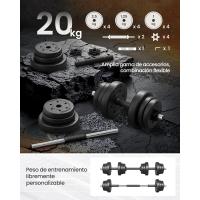 Juego de mancuernas ajustables, con barra adicional, 20KG, 30 KG, para hombres y mujeres, Entrenamiento de fitness, Levantamiento de pesas en el gimnasio de casa - 1 Par - details 4