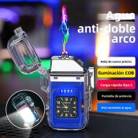 Encendedor Eléctrico USB C Recargable Sin Llama, Antiviento, Carga Transparente, Iluminación Impermeable a Prueba de Viento Encendedor de Reloj de Cuarzo - details 2