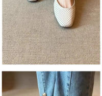 Zapatos Mary Jane de Cuero Suave Estilo Francés Fresco para Mujeres Zapatos de Cabeza Cuadrada con Agujero Transpirable - details 6
