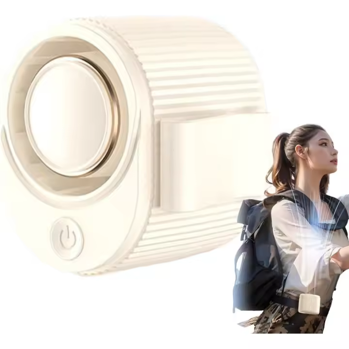 Ventilador portátil |   Ventilador portátil para la cintura |   Dispositivo De Enfriamiento Sin Aspas Con 3 Velocidades Ajustables, 1200mAh Para Exteriores, Camping, Senderismo, Festivales, - 1