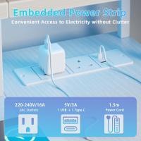 Mesa de Ordenador Grande en Forma L Esquina con LED Regleta Enchufada Ideal para Estudio, Trabajo, Dormitorio, Hogar - details 4