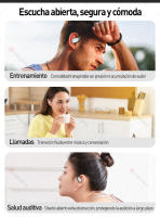 SANLEPUS Auriculares Inalámbricos Bluetooth 5.4 con HiFi y Graves Ultra Potentes - 60 Horas Autonomía, Auriculares Deportivos Abiertos, Diseño Ergonómico - Para Corredores y Amantes del Fitness - details 10