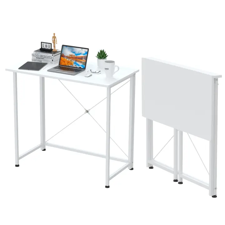 Rcynview Escritorio plegable pequeño, sin volumen, escritorio de ordenador plegable, adecuado para dormitorio, oficina, coci - 1