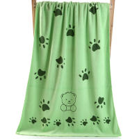Toalla de baño suave con estampado de dibujos animados y fibra gruesa cepillada - details 2
