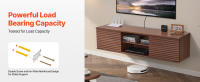 SucceBuy Soporte flotante para TV, unidad de entretenimiento montada en la pared de 60" con estantes ajustables y puertas correderas, gabinete de almacenamiento de 2 niveles - details 4