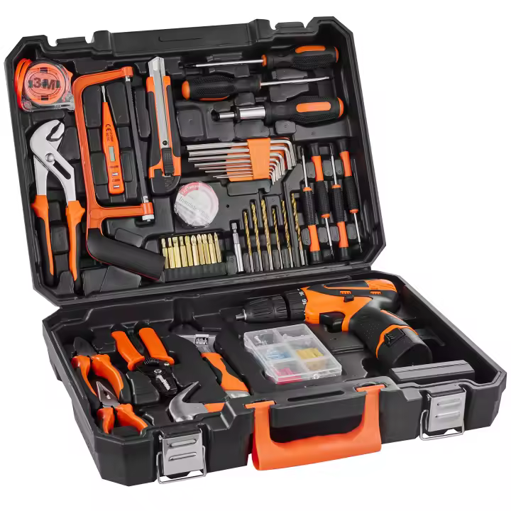 SucceBuy Tool Kit, un juego de herramientas manuales generales para el hogar de 146 piezas, equipado con un taladro eléctrico y un estuche de almacenamiento de herramientas - 1