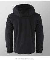 Chaqueta impermeable con capucha para hombre, Parka informal para exteriores, Abrigo con capucha, chaqueta rígida - details 2