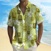 Camisa hawaiana para hombre con estampado gráfico, informal para exteriores, con solapa, manga corta, estilo vintage, talla grande. - details 5