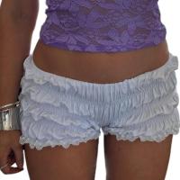 Maemukilabe Y2k Pantalones cortos elásticos adornados con chocolates de color sólido/rayas Pantalones lindos de estética de seguridad - details 0