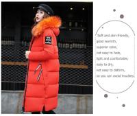 Abrigo de plumón para mujer, chaqueta de invierno con cuello de piel grande, chaqueta gruesa ajustada, Chaqueta de algodón con capucha a la moda, chaqueta larga de invierno para mujer - details 28