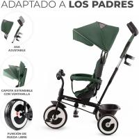 Triciclo Evolutivo, Bicicleta Sin Pedales, Bicicleta Bebe, Plegable, Para Niños, Cinturón, Con Accesorios, Portavasos, Cesta, 9 Meses a 25 kg, Verde - details 3