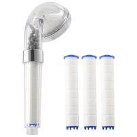 Juego de cabezales de ducha de mano de iones negativos para baño, cabezal de ahorro de agua con 3 filtros, cabezal de ducha portátil de alta presión, 1 Juego - details 0
