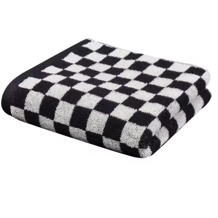 Toalla de Algodón Suave y Absorbente Diseño a Cuadros Multicolor Ideal para Cocina, Baño, Hotel - 1