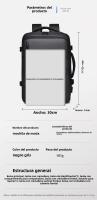 Mochila de expansión para hombres, nueva mochila de viaje de gran capacidad para ocio de negocios, mochila multifunción para computadora de moda - details 1