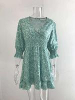 Nuevo Jersey de cintura de longitud media, vestido de manga corta con estampado bohemio - details 2