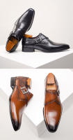 Zapatos de cuero con hebilla de monje, zapatos de vestir para hombre de negocios, zapatos de cuero estilo británico para hombre - details 5