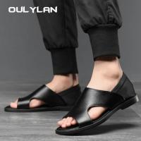 Sandalias antideslizantes para hombre, chanclas informales de cuero, cómodas, para la playa, para exteriores, para verano, 2024 - details 6