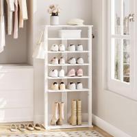 Zapatero, Estante Zapatero, Estantería para Zapatos, Mueble Zapatero de 8 Niveles, con 2 Ganchos, 50 x 28 x 113 cm, para Entrada, Dormitorio, Ahorra Espacio, Blanco - details 7