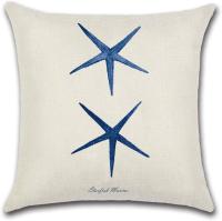 Fundas de Poliéster para Almohada 45 x 45cm Fundas de Cojines Decorativos para Sofá Cama Juego de 4 Estrella de mar/Coral Cierre de FLAP Lavado en Máquina - details 3