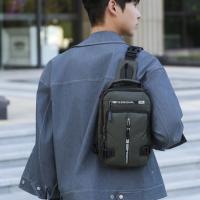 Bolso de pecho para hombre con múltiples bolsillos a la moda, bolso de mensajes deportivo de tela Oxford con carga USB, bolso cruzado multifunción de Color sólido para niños - details 20