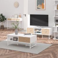 Mesa de Consola Moderna de Metal 100x30x75 cm con 2 Cajones de Almacenamiento - details 3
