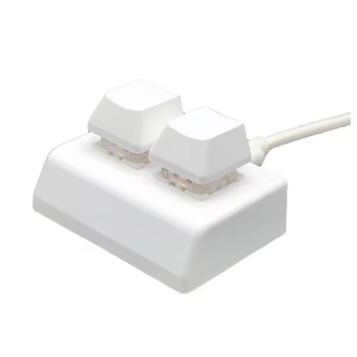 Teclado de programación Macro de 2 teclas RGB, miniteclado para juegos, dibujo, interruptor rojo, personalizado, OSU, blanco - 1