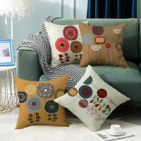 Juego de 4 fundas decorativas de cojines de lino floral, para sofá, cama, hogar, 45x45cm - details 7