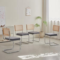 Juego de sillas de comedor Retro Para el hogar, taburete tapizado de plástico de ratán, escritorio de dormitorio, respaldo, arco, ordenador y oficina, 2 unidades - details 8