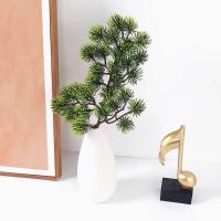 Pino de plástico, ramas verdes realistas, 34 centímetros, utilizado para fiestas, bodas, hogares, habitaciones, adornos navideños, - details 6