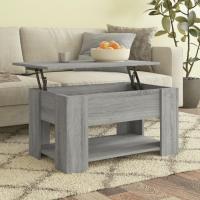 Mesa de centro, mesa auxiliar, consola lateral, salón, sofá, sala de estar, cafetería, muebles, mobiliario, madera contrachapada blanca, 79x49x41 cm - details 24