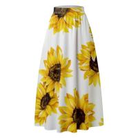 Falda Bohemia Floral aline para mujer, maxifalda larga con bolsillo para playa, vestido de fiesta de cintura alta, swing grande, Verano - details 7
