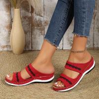 Women Wedge Slide Sandals Open Toe Slip On Arch Support Shoes Casual Outdoor Slides - details 3